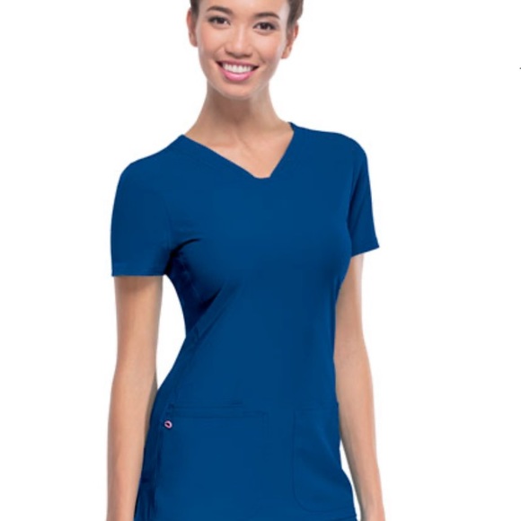 HeartSoul Break On Through Vneck Scrub Top (Royal) - Picture 2 of 3